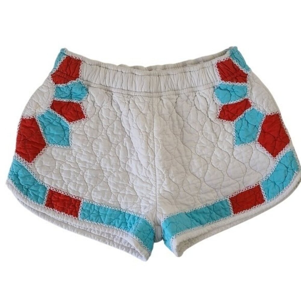 RHODE Womens Mateo White Daisy Quilted Shorts Size S